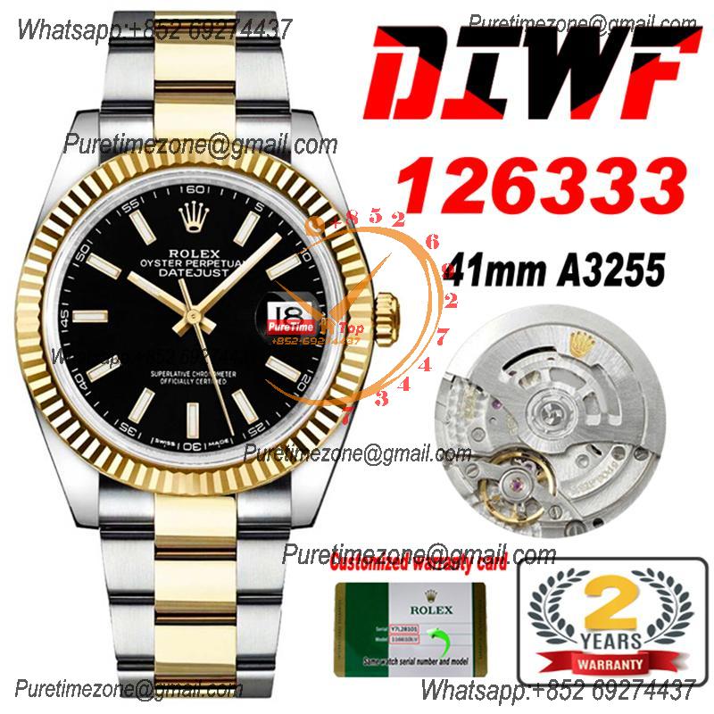 Datejust 41 126333 SA3235 Automatic Mens Watch Best Edition DIWF SS/YG Black Stick Dial 904L SS Oyster Bracelet