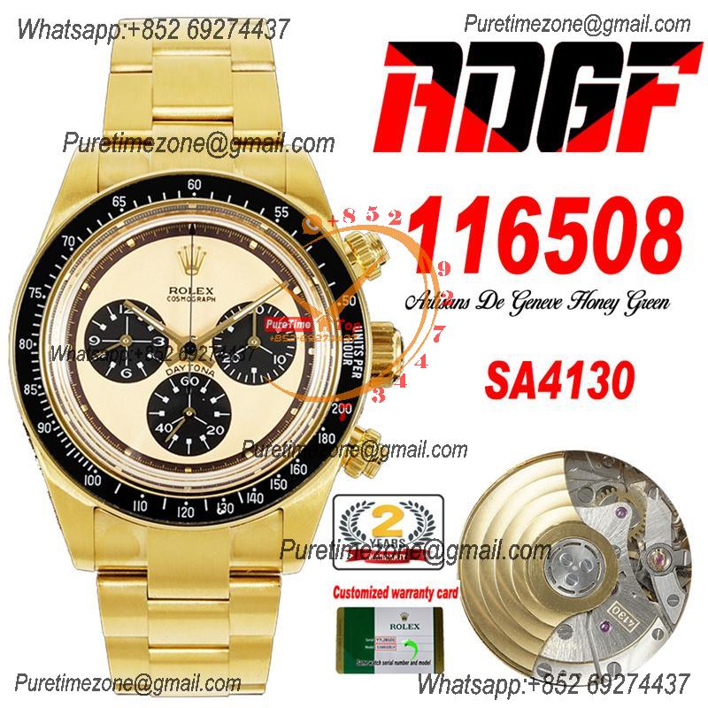 Artisans De GenèveHoney Daytona 116508 Best Edition ADGF SA4130 Autoamtic Chronograph Mens Watch YG Honey Gold Dial