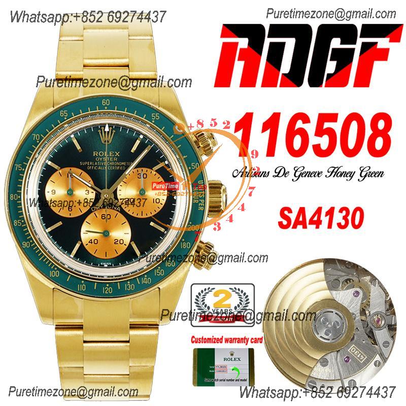 Artisans De GenèveHoney Daytona 116508 Best Edition ADGF SA4130 Autoamtic Chronograph Mens Watch YG Honey Green Dial