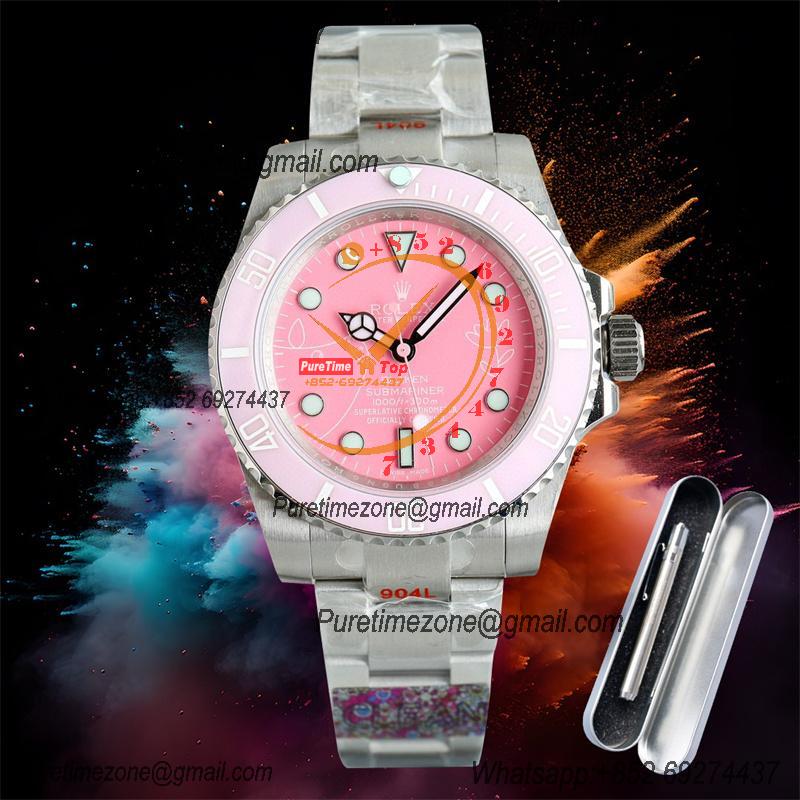 Submariner BLAKEN A3135 Automatic Mens Watch Best Edition BLAKENF 40 Pink Peppa Pig  Dial Oyster SS Bracelet CHS