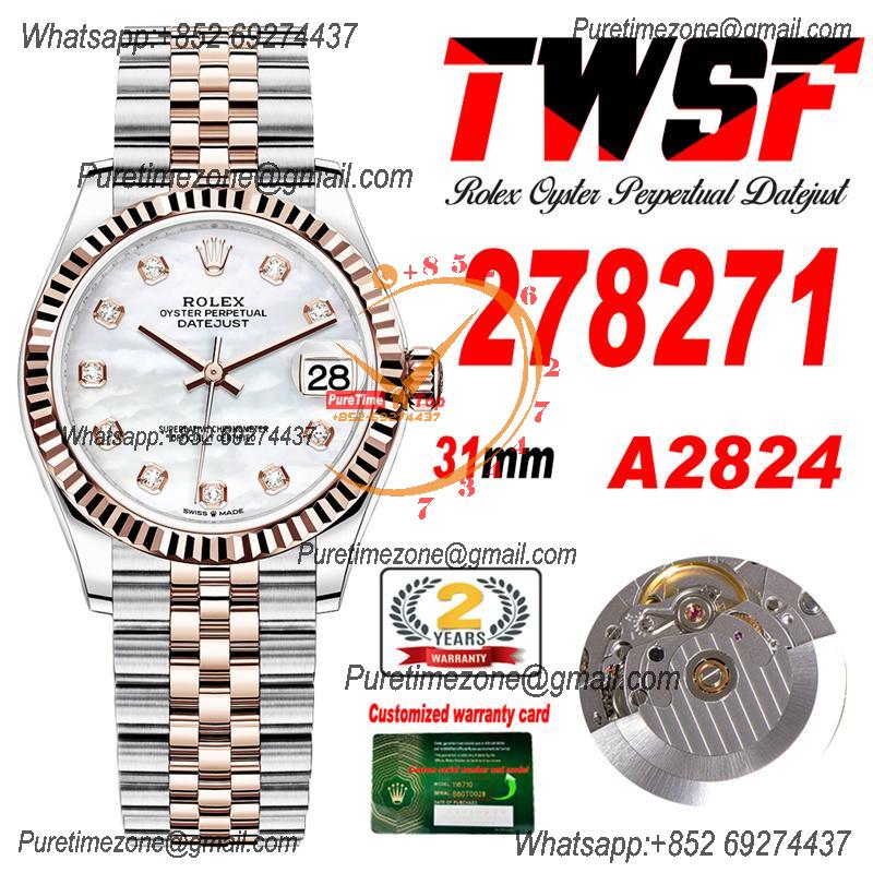 Datejust 31 278271 A2824 Auto Womens Watch Best Edition TWSF Two Tone RG MOP Diamonds Dial Jibilee Bracelet Ladies