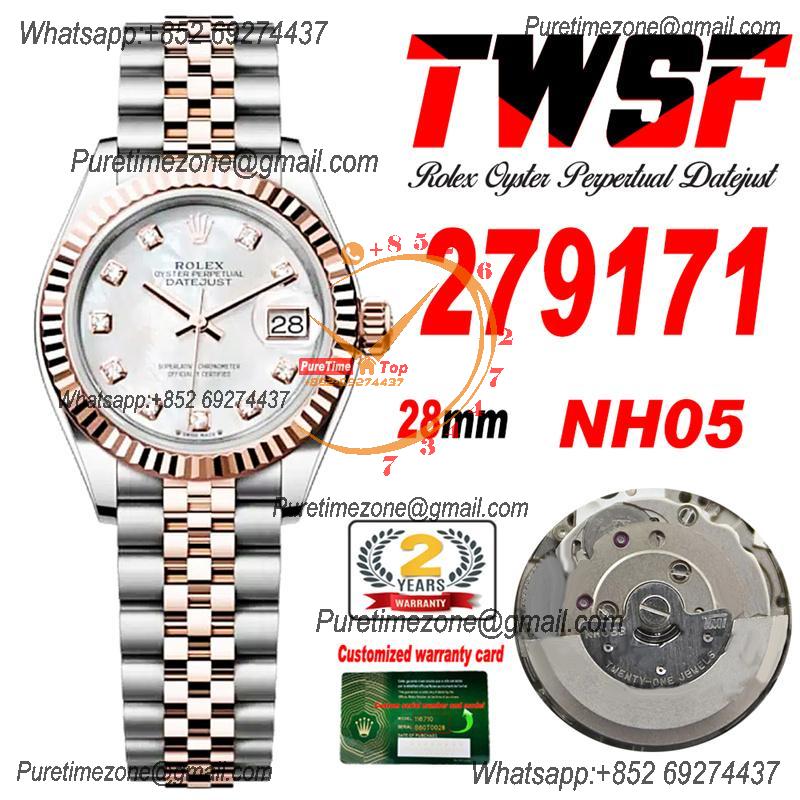 Datejust 28 271971 NH05 Automatic Womens Watch Best Edition TWSF Two Tone RG MOP Diamonds Dial Jibilee Bracelet Ladies