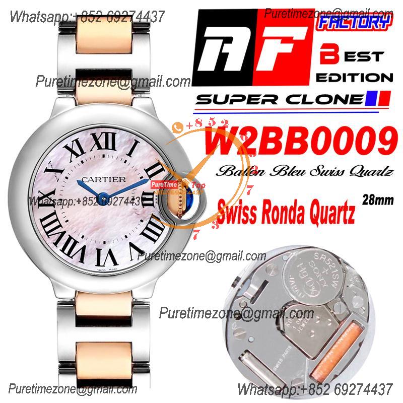 Ballon Bleu W2BB0009 Ronda Quartz Womens Watch Best Edition AF 28mm Two Tone RG Pink Dial SS Bracelet