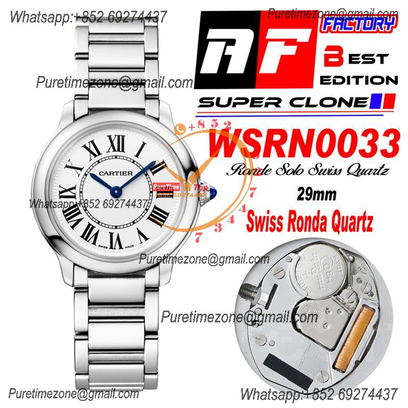 Ronde Must WSRN0033 Swiss Quartz Womens Watch Best Edition AF 29mm White Dial SS Bracelet