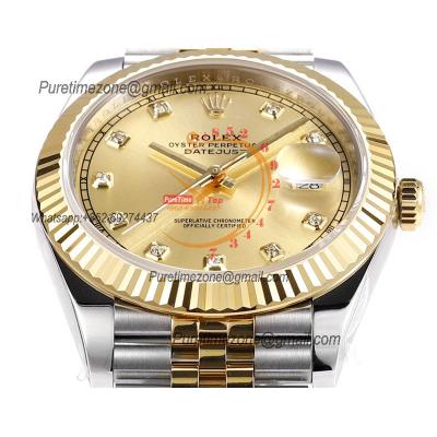 Datejust VR3235 Automatic Mens Watch Best Edition ZQF 41 SS/YG Gold Wrapped Gold Diamond Dial 904L SS Jubilee Bracelet