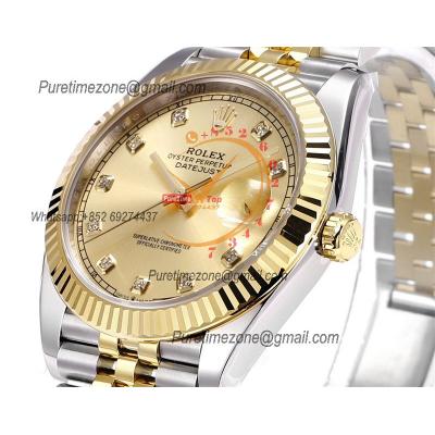 Datejust VR3235 Automatic Mens Watch Best Edition ZQF 41 SS/YG Gold Wrapped Gold Diamond Dial 904L SS Jubilee Bracelet