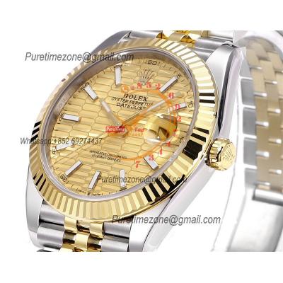 Datejust VR3235 Automatic Mens Watch Best Edition ZQF 41 SS/YG Gold Wrapped Textured Stick Dial 904L SS Jubilee Bracelet