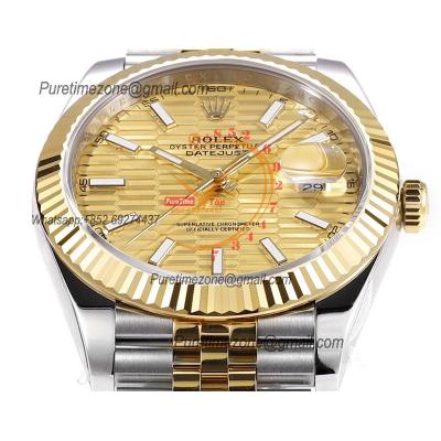 Datejust VR3235 Automatic Mens Watch Best Edition ZQF 41 SS/YG Gold Wrapped Textured Stick Dial 904L SS Jubilee Bracelet