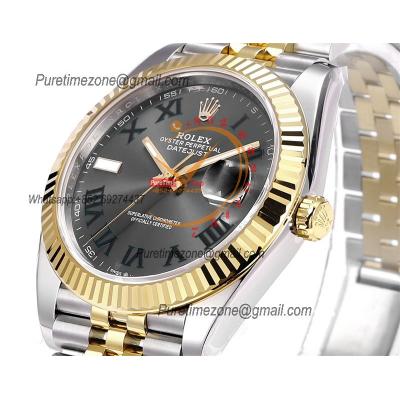 Datejust VR3235 Automatic Mens Watch Best Edition ZQF 41 SS/YG Gold Wrapped Wimbledon Gray Dial 904L SS Jubilee Bracelet