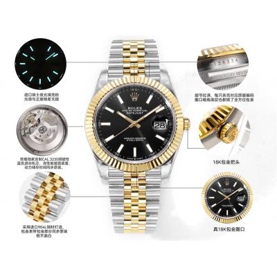 Datejust VR3235 Automatic Mens Watch Best Edition ZQF 41 SS/YG Gold Wrapped Black Stick Dial 904L SS Jubilee Bracelet