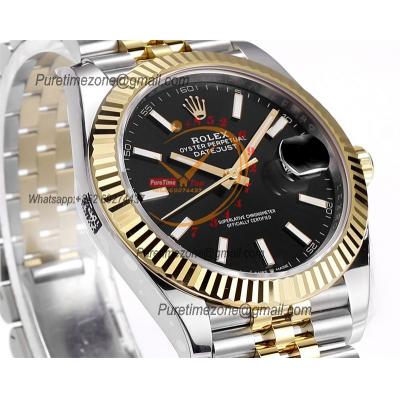 Datejust VR3235 Automatic Mens Watch Best Edition ZQF 41 SS/YG Gold Wrapped Black Stick Dial 904L SS Jubilee Bracelet