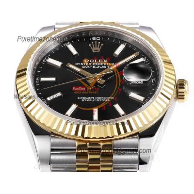 Datejust VR3235 Automatic Mens Watch Best Edition ZQF 41 SS/YG Gold Wrapped Black Stick Dial 904L SS Jubilee Bracelet