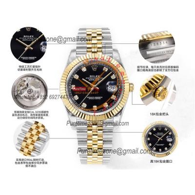 Datejust VR3235 Automatic Mens Watch Best Edition ZQF 41 SS/YG Gold Wrapped Black Diamonds Dial 904L SS Jubilee Bracelet