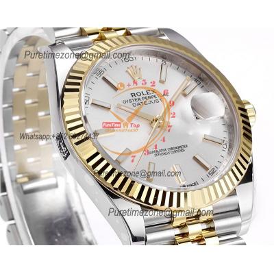 Datejust VR3235 Automatic Mens Watch Best Edition ZQF 41 SS/YG Gold Wrapped Silver Stick Dial 904L SS Jubilee Bracelet