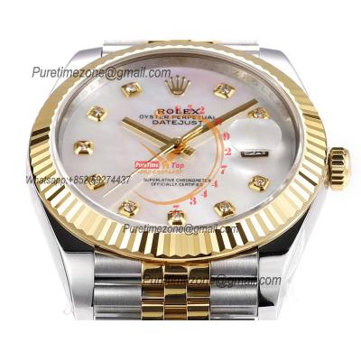 Datejust VR3235 Automatic Mens Watch Best Edition ZQF 41 SS/YG Gold Wrapped MOP Diamonds Dial 904L SS Jubilee Bracelet