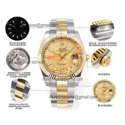 Datejust VR3235 Automatic Mens Watch Best Edition ZQF 41 SS/YG Gold Wrapped Textured Stick Dial 904L SS Oyster Bracelet