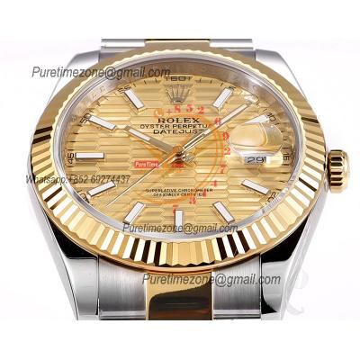 Datejust VR3235 Automatic Mens Watch Best Edition ZQF 41 SS/YG Gold Wrapped Textured Stick Dial 904L SS Oyster Bracelet