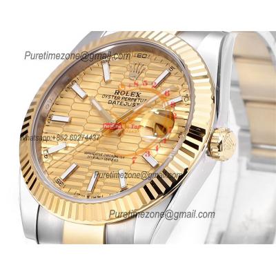 Datejust VR3235 Automatic Mens Watch Best Edition ZQF 41 SS/YG Gold Wrapped Textured Stick Dial 904L SS Oyster Bracelet