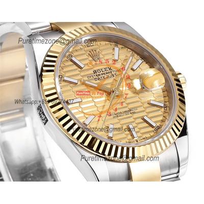 Datejust VR3235 Automatic Mens Watch Best Edition ZQF 41 SS/YG Gold Wrapped Textured Stick Dial 904L SS Oyster Bracelet