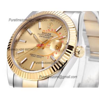 Datejust VR3235 Automatic Mens Watch Best Edition ZQF 41 SS/YG Gold Wrapped Gold Stick Dial 904L SS Oyster Bracelet