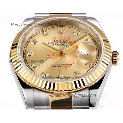 Datejust VR3235 Automatic Mens Watch Best Edition ZQF 41 SS/YG Gold Wrapped Gold Diamond Dial 904L SS Oyster Bracelet