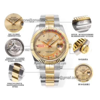 Datejust VR3235 Automatic Mens Watch Best Edition ZQF 41 SS/YG Gold Wrapped Gold Diamond Dial 904L SS Oyster Bracelet