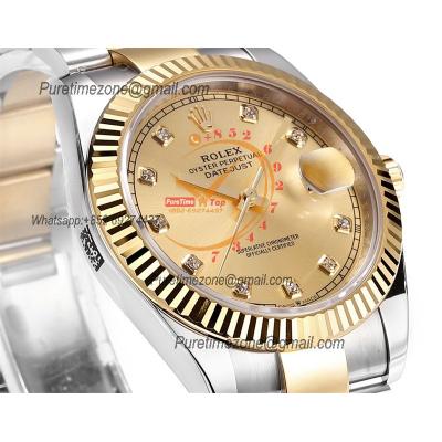 Datejust VR3235 Automatic Mens Watch Best Edition ZQF 41 SS/YG Gold Wrapped Gold Diamond Dial 904L SS Oyster Bracelet