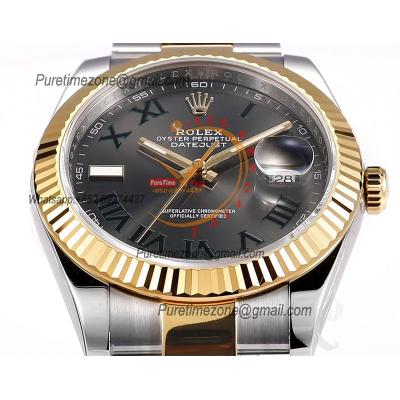 Datejust VR3235 Automatic Mens Watch Best Edition ZQF 41 SS/YG Gold Wrapped Wimbledon Gray Dial 904L SS Oyster Bracelet