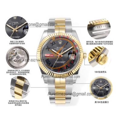 Datejust VR3235 Automatic Mens Watch Best Edition ZQF 41 SS/YG Gold Wrapped Wimbledon Gray Dial 904L SS Oyster Bracelet