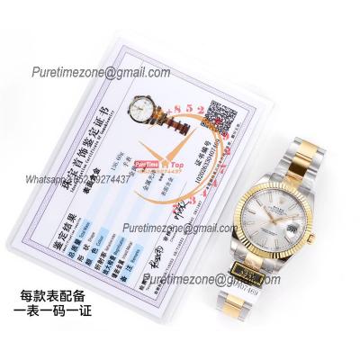 Datejust VR3235 Automatic Mens Watch Best Edition ZQF 41 SS/YG Gold Wrapped Silver Stick Dial 904L SS Oyster Bracelet