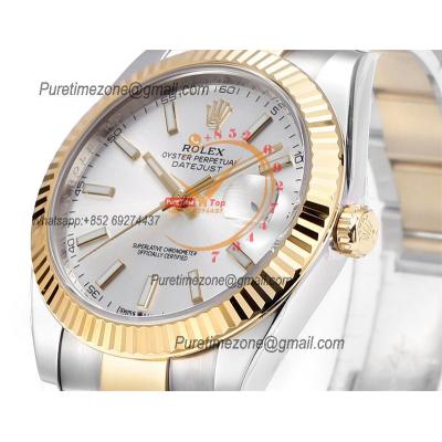 Datejust VR3235 Automatic Mens Watch Best Edition ZQF 41 SS/YG Gold Wrapped Silver Stick Dial 904L SS Oyster Bracelet