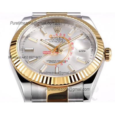 Datejust VR3235 Automatic Mens Watch Best Edition ZQF 41 SS/YG Gold Wrapped Silver Stick Dial 904L SS Oyster Bracelet