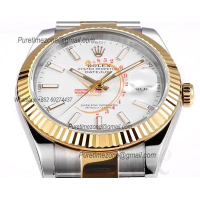 Datejust VR3235 Automatic Mens Watch Best Edition ZQF 41 SS/YG Gold Wrapped White Stick Dial 904L SS Oyster Bracelet