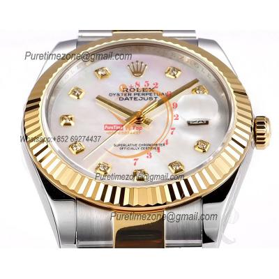 Datejust VR3235 Automatic Mens Watch Best Edition ZQF 41 SS/YG Gold Wrapped MOP Diamonds Dial 904L SS Oyster Bracelet