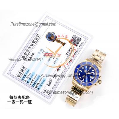 Submariner 116618 VR3135 Automatic Mens Watch Best Edition ZQF V2 40 Gold Wrapped Blue Dial 904L SS Oyster Bracelet