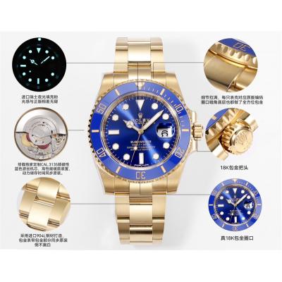 Submariner 116618 VR3135 Automatic Mens Watch Best Edition ZQF V2 40 Gold Wrapped Blue Dial 904L SS Oyster Bracelet