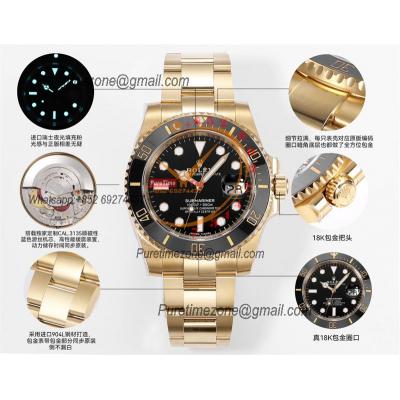 Submariner 116618 VR3135 Automatic Mens Watch Best Edition ZQF V2 40 Gold Wrapped Black Dial 904L SS Oyster Bracelet