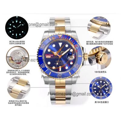 Submariner 116613 VR3135 Automatic Mens Watch Best Edition ZQF V2 40 Gold Wrapped Blue Dial 904L SS Oyster Bracelet