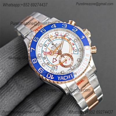 YachtMaster II 116681 A7750 Automatic Chronograph Mens Watch Best Edition TWF SS/RG White Dial 904L SS Oyster Bracelet