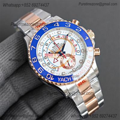 YachtMaster II 116681 A7750 Automatic Chronograph Mens Watch Best Edition TWF SS/RG White Dial 904L SS Oyster Bracelet