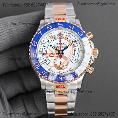 YachtMaster II 116681 A7750 Automatic Chronograph Mens Watch Best Edition TWF SS/RG White Dial 904L SS Oyster Bracelet