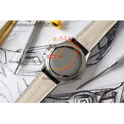 Cellini Dual Time 50525 Cal A3180 Automatic Mens Watch Best Edition KZF 39mm Steel Case White Dial Black Leather Strap