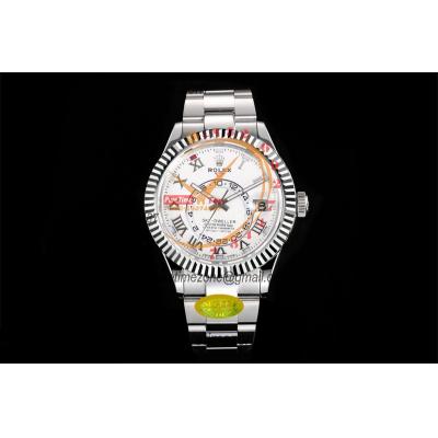 Sky Dweller 326934 Gold Dial A23J Automatic Mens Watch Best Edition IUF White Dial 904L Steel Oyster Bracelet