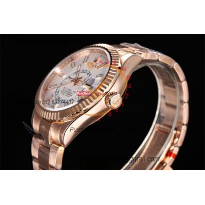 Sky Dweller 326935 Gold Dial A23J Automatic Mens Watch Best Edition IUF RG Brown Dial Black Rubber Strap