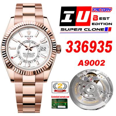 Sky Dweller 326935 Gold Dial A23J Automatic Mens Watch Best Edition IUF RG White Dial 904L Steel Oyster Bracelet