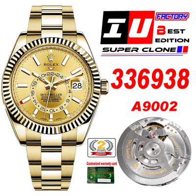 Sky Dweller 326938 Gold Dial A23J Automatic Mens Watch Best Edition IUF YG Gold Dial 904L Steel Oyster Bracelet