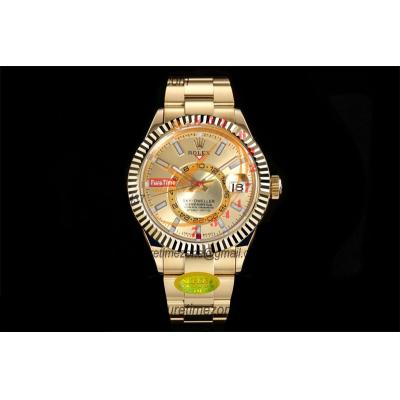 Sky Dweller 326938 Gold Dial A23J Automatic Mens Watch Best Edition IUF YG Gold Dial 904L Steel Oyster Bracelet