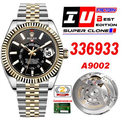 Sky Dweller 326933 Gold Dial A23J Automatic Mens Watch Best Edition IUF SS/YG Black Dial 904L Steel Jubilee Bracelet