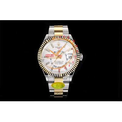 Sky Dweller 326933 Gold Dial A23J Automatic Mens Watch Best Edition IUF SS/YG Black Dial 904L Steel Jubilee Bracelet