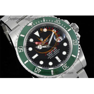 Submariner 116610LN VR3235 Automatic Mens Watch Kermit Best Edition HKF 41 Black Dial 904L SS Oyster Bracelet